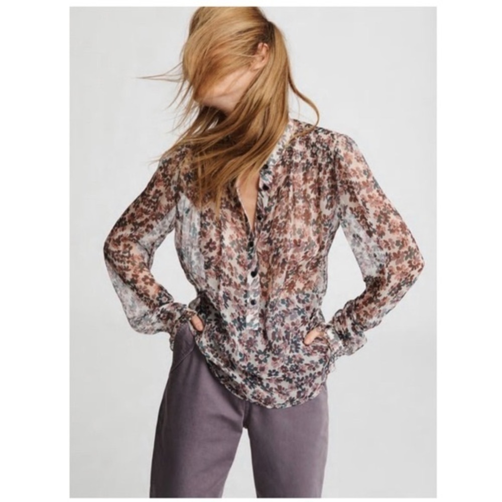 Rag & Bone Susan Floral Silk Blouse XXS